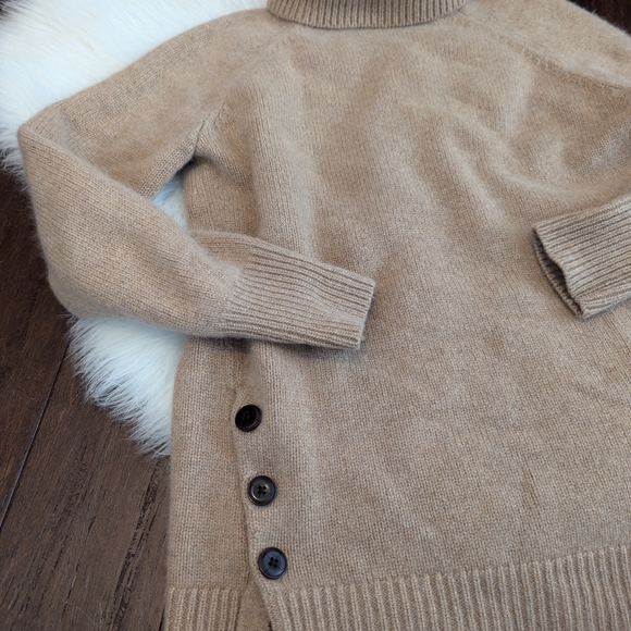 Garnet Hill Tan Turtleneck Sweater - Picture 2 of 7